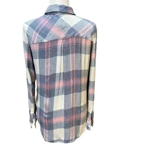 Rails Hunter Mulberry Blue White Pink Plaid Button Down Shirt Size S - Picture 3 of 8